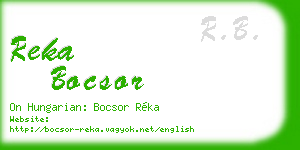 reka bocsor business card